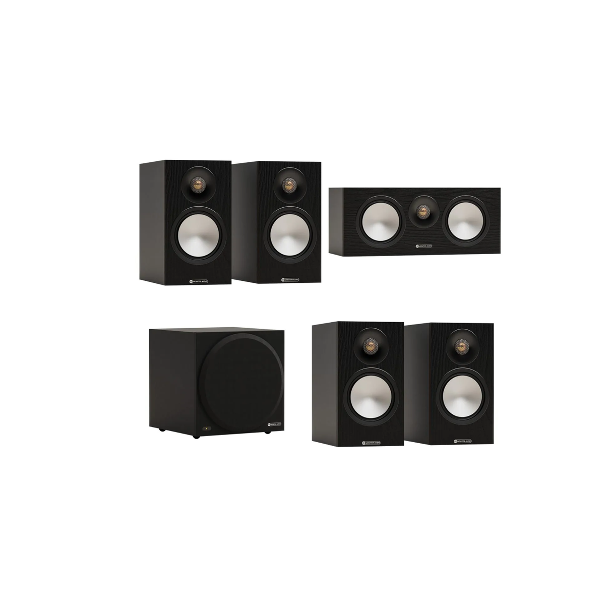 Monitor Audio Bronze 50 7G - 5.1 Bookshelf Speaker Package (Black) (Bundle)