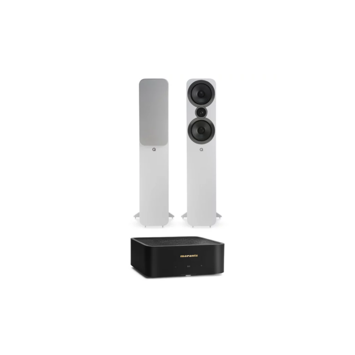 Marantz Model M1 Network Integrated Stereo Amplifier & Q Acoustics 3050i Floor Standing Speaker (Stereo Bundle Pack)(White)