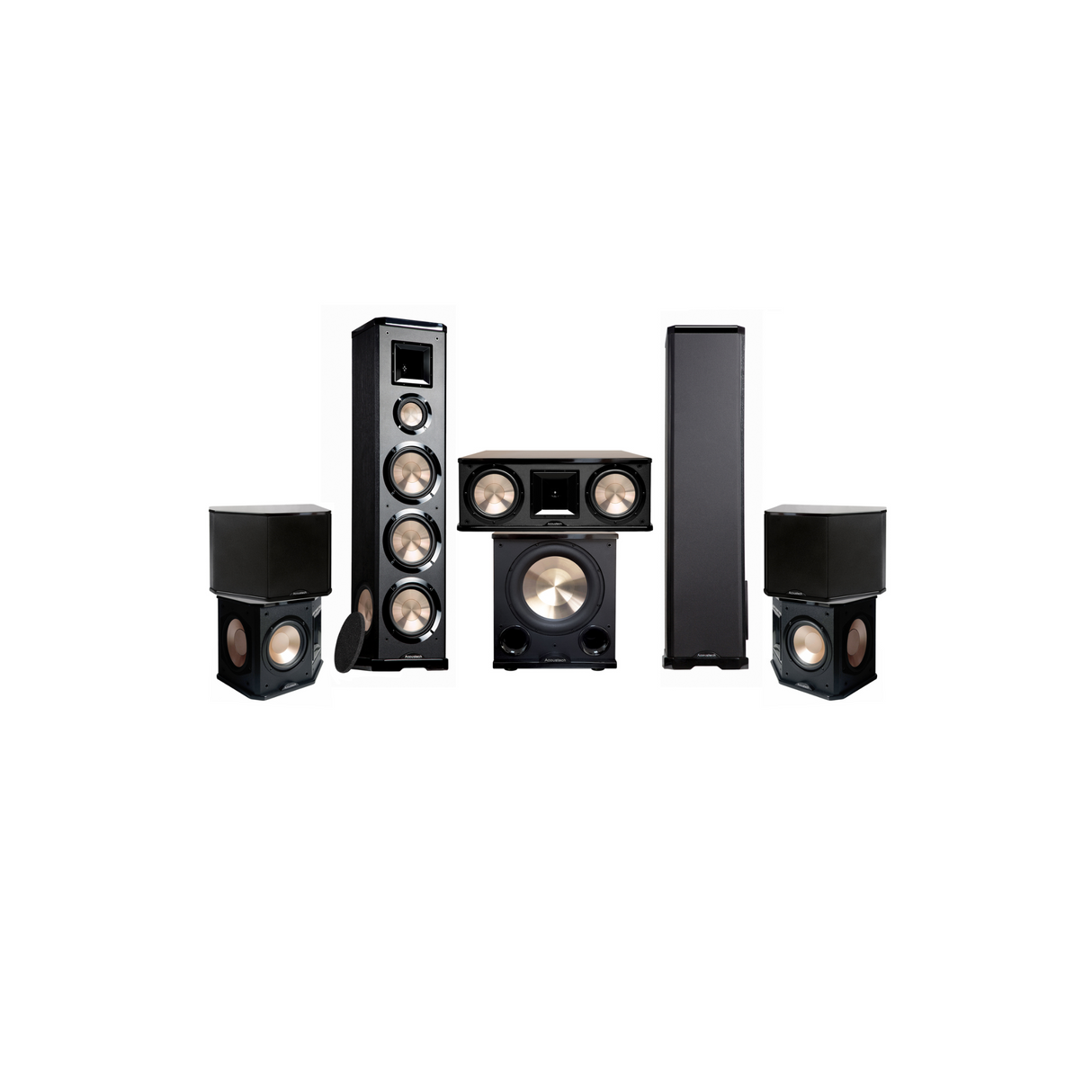 BIC America Acoustech PL-980 Floor Standing Speakers, PL-28 II Center Speaker, PL-66 Surround Speakers, PL-200 II Subwoofer - 7.1 Speaker Bundle Package