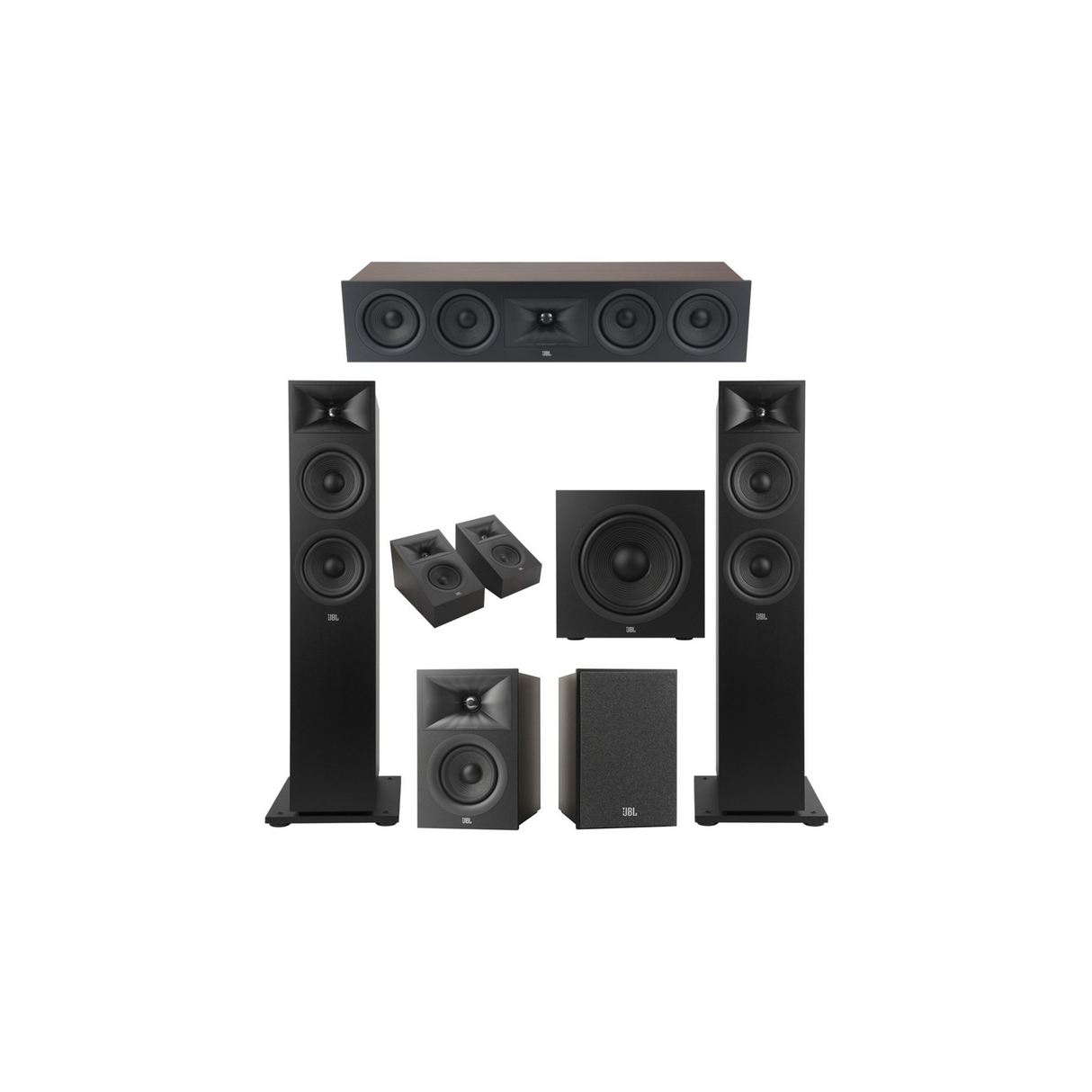 JBL Stage 260F Series 5.1.2 Channel- Dolby Atmos Home Theater Speaker Bundle Package (Includes Stage 260F, 245C, 240B, 240H, 220P)