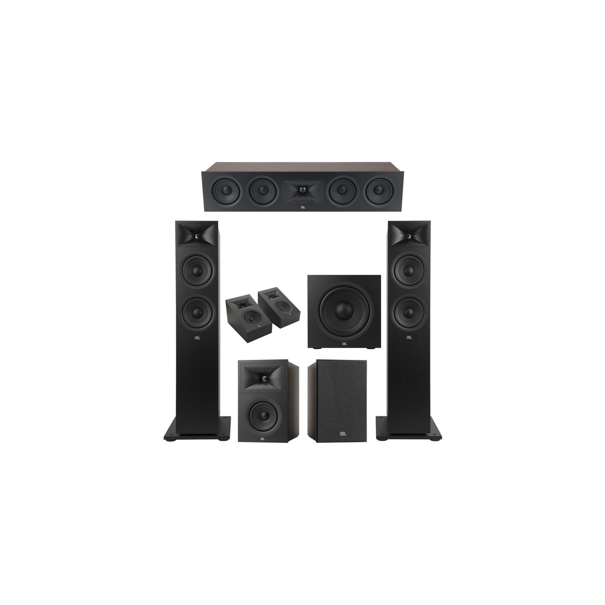 JBL Stage 260F Series 5.1.2 Channel- Dolby Atmos Home Theater Speaker Bundle Package (Includes Stage 260F, 245C, 250B, 240H, 220P)