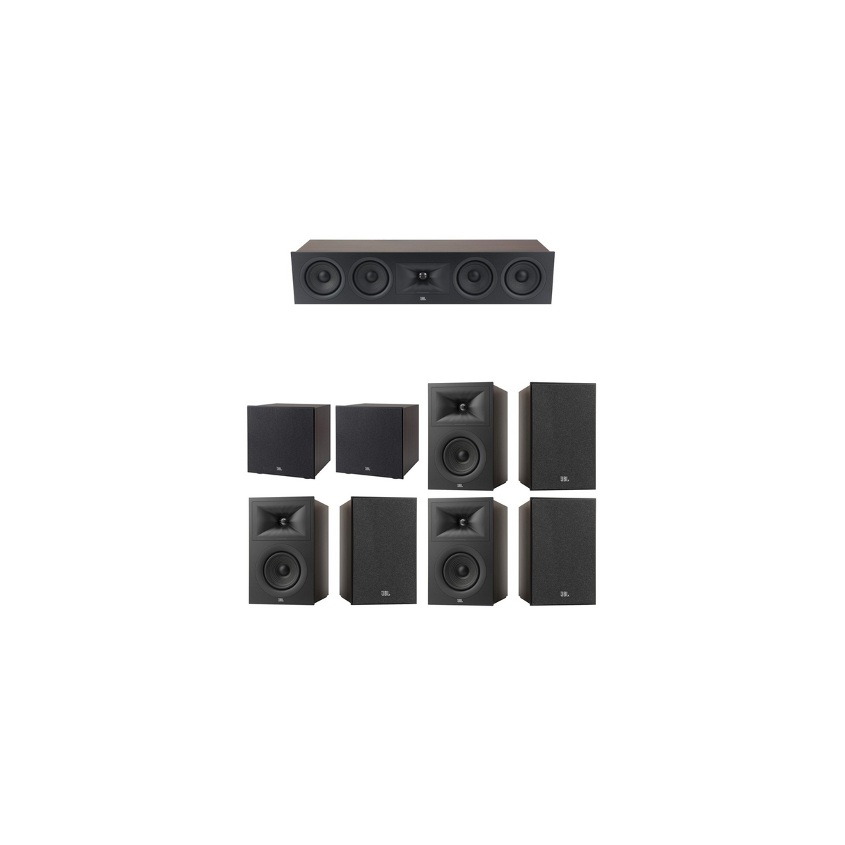 JBL Stage 250B Series 7.2 Channel- 7.2 Bookshelf Speaker Bundle Package (Includes Stage 250B, 245C, 200P)
