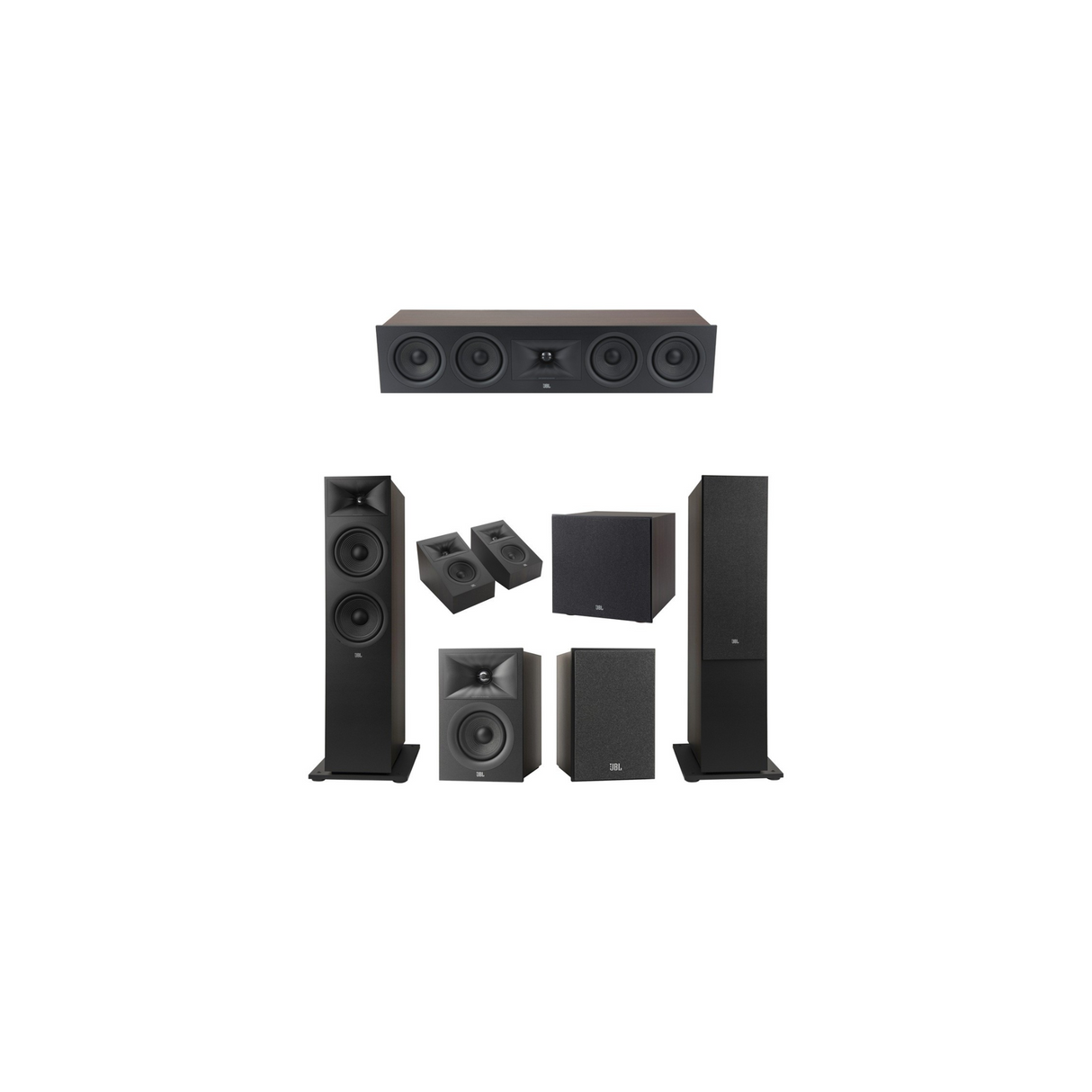 JBL Stage 280F Series 5.1.2 Channel- Dolby Atmos Home Theater Speaker Bundle Package (Includes Stage 280F, 245C, 240B, 240H, 200P)