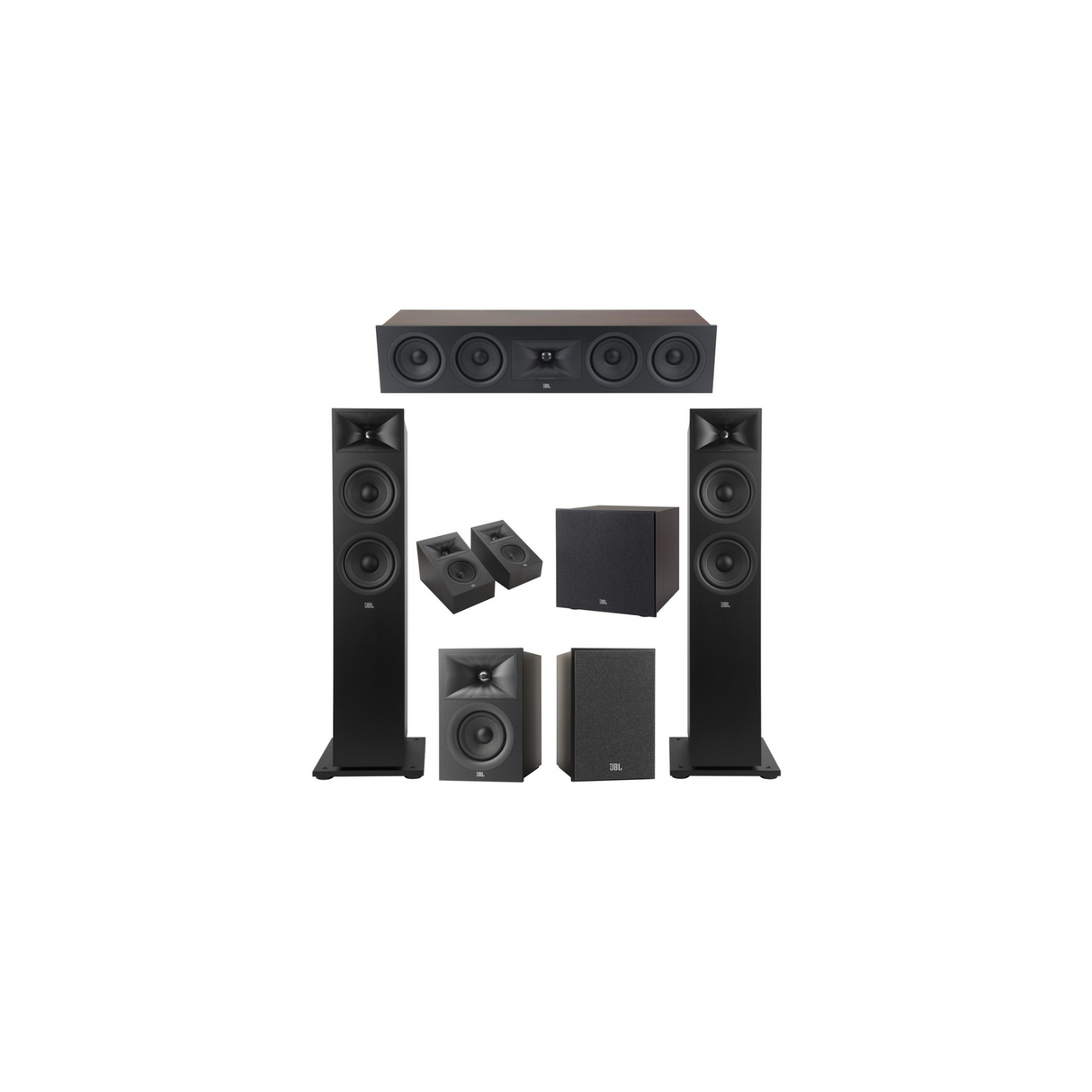 JBL Stage 260F Series 5.1.2 Channel- Dolby Atmos Home Theater Speaker Bundle Package (Includes Stage 260F, 245C, 240B, 240H, 200P)