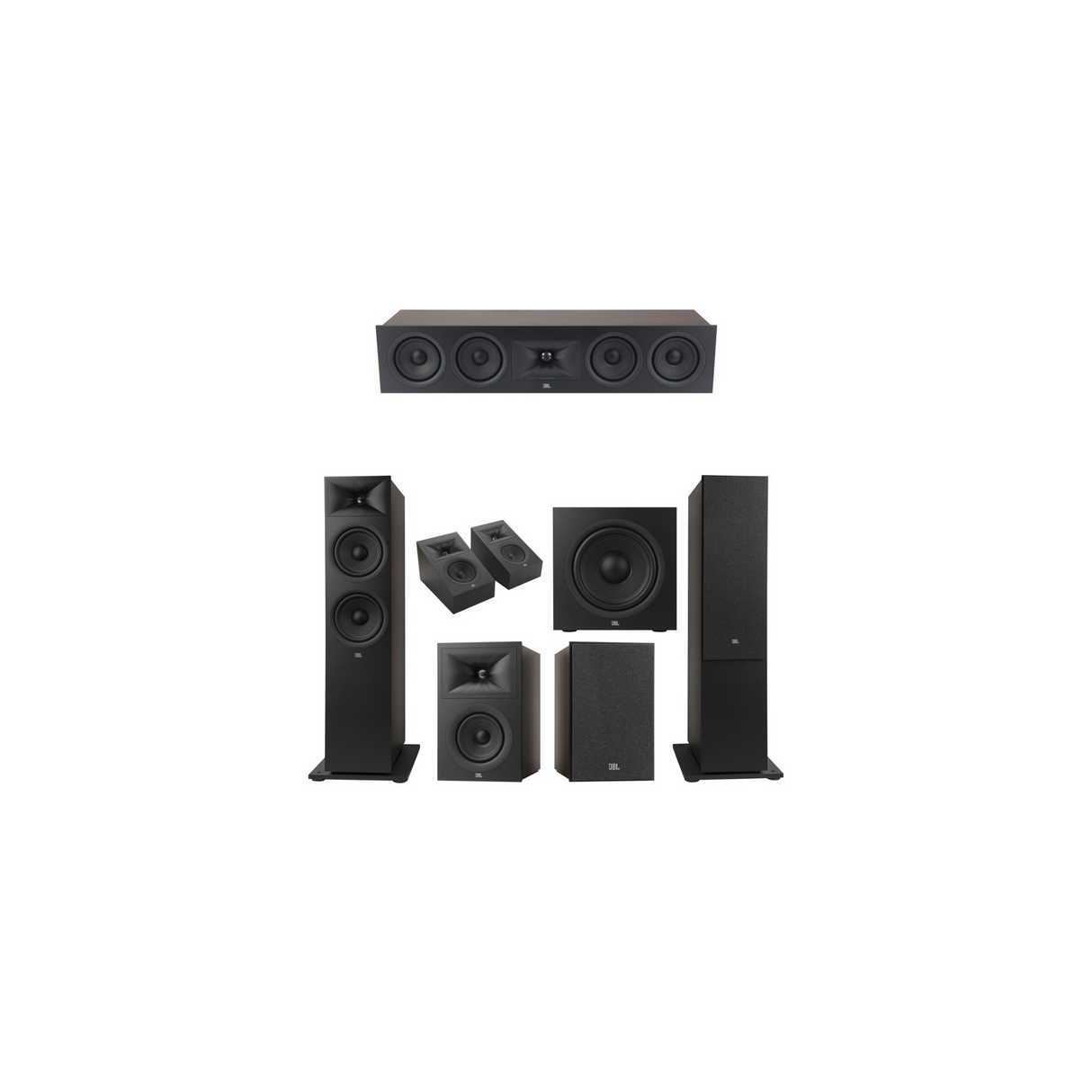 JBL Stage 280F Series 5.1.2 Channel- Dolby Atmos Home Theater Speaker Bundle Package (Includes Stage 280F, 245C, 250B, 240H, 220P)