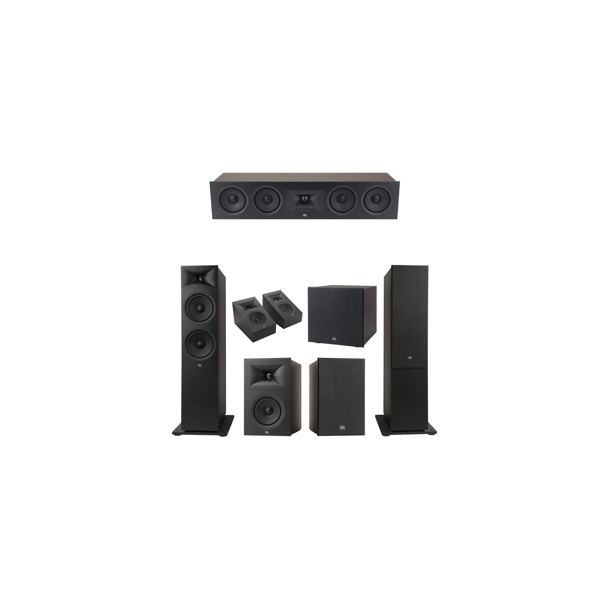 JBL Stage 280F Series 5.1.2 Channel- Dolby Atmos Home Theater Speaker Bundle Package (Includes Stage 280F, 245C, 250B, 240H, 200P)