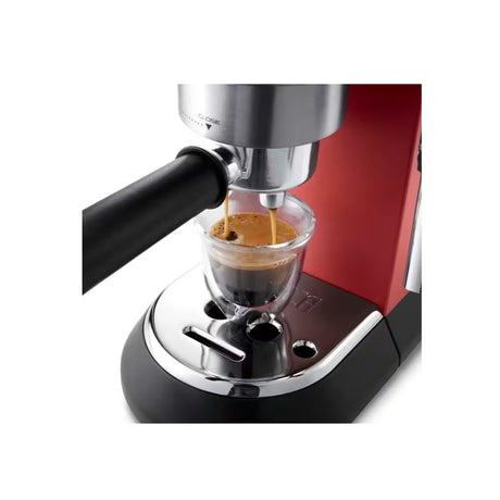 DeLonghi EC685.R - Sleek & Ultra Slim Espresso Coffee Machine 1300 Watts (Red)