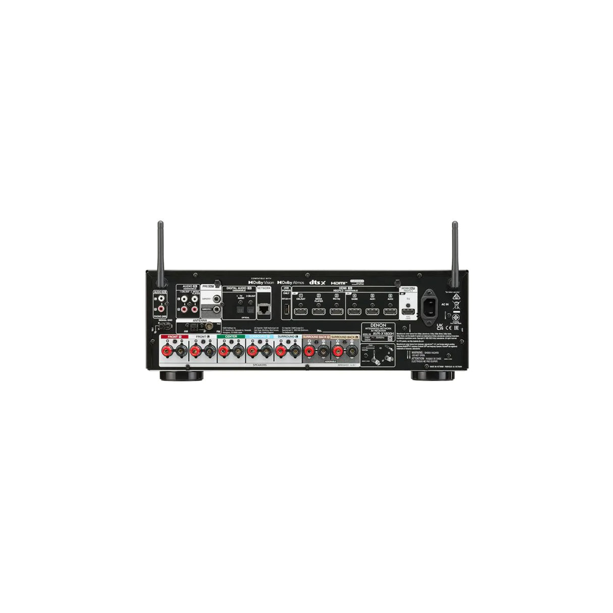 Denon AVR-X1800H - 7.2 Channel AV Receiver with Yamaha NS-P41 5.1 Speaker Package (Bundle Package)