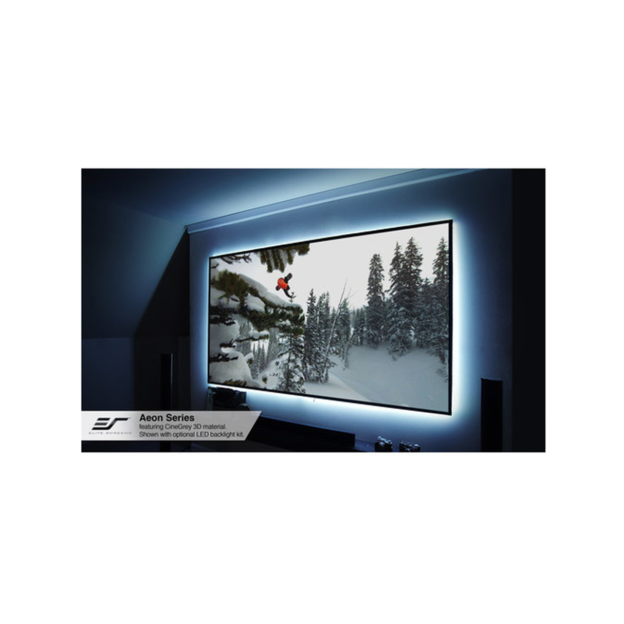 Elite Screens AR180WH2 Aeon Series - 180 Inches CineWhite Edge Free/Edgeless Fixed Frame Projection Screen