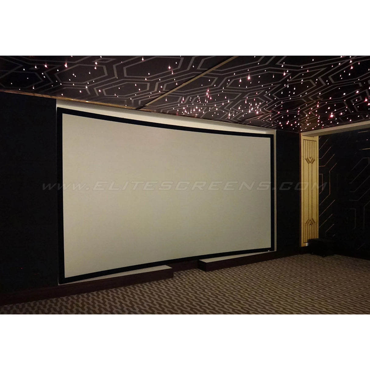 Elite Screens CURVE180WH1 Lunette Series - 180 Inches CineWhite Curve Fixed Frame Projection Screen