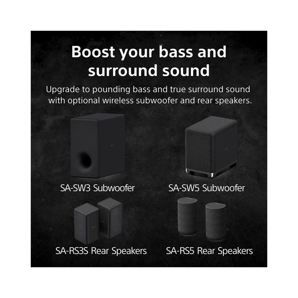 Sony BRAVIA Theatre Bar 8 (HT-A8000 + SA-SW3 + SA-RS5) - 360 Spatial Sound Mapping,IMAX,Dolby Atmos Soundbar With Subwoofer SW3 & Rear Speaker SA-RS5 (Bundle)