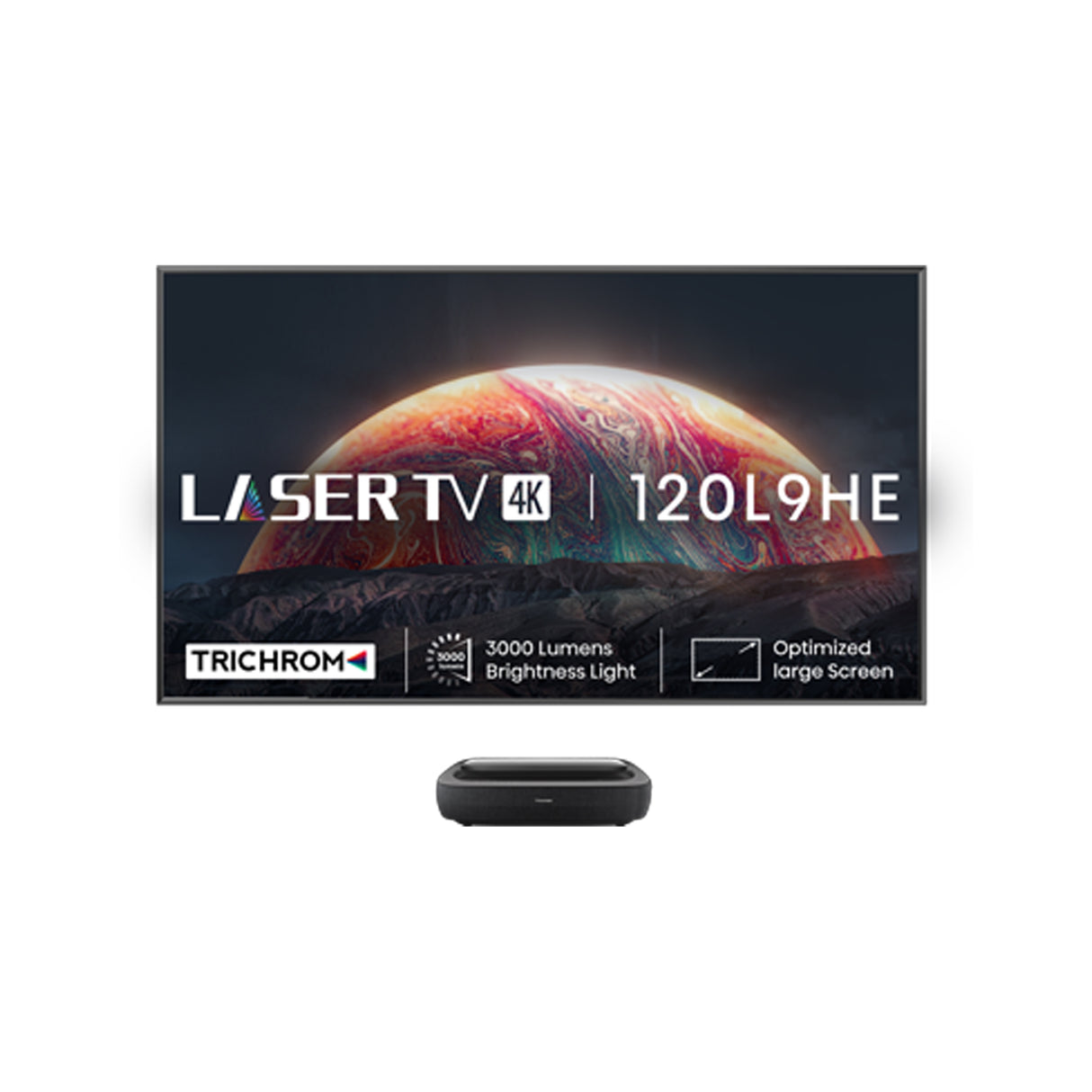 Hisense 120L9HE - 4K Ultra HD Smart Ultra Short Throw Projector + 120 inches Trichrom ALR Screen Bundle