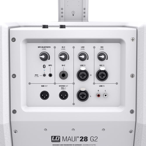 LD Systems MAUI 28  G2W - Compact Bluetooth Column PA System with Mixer (White)