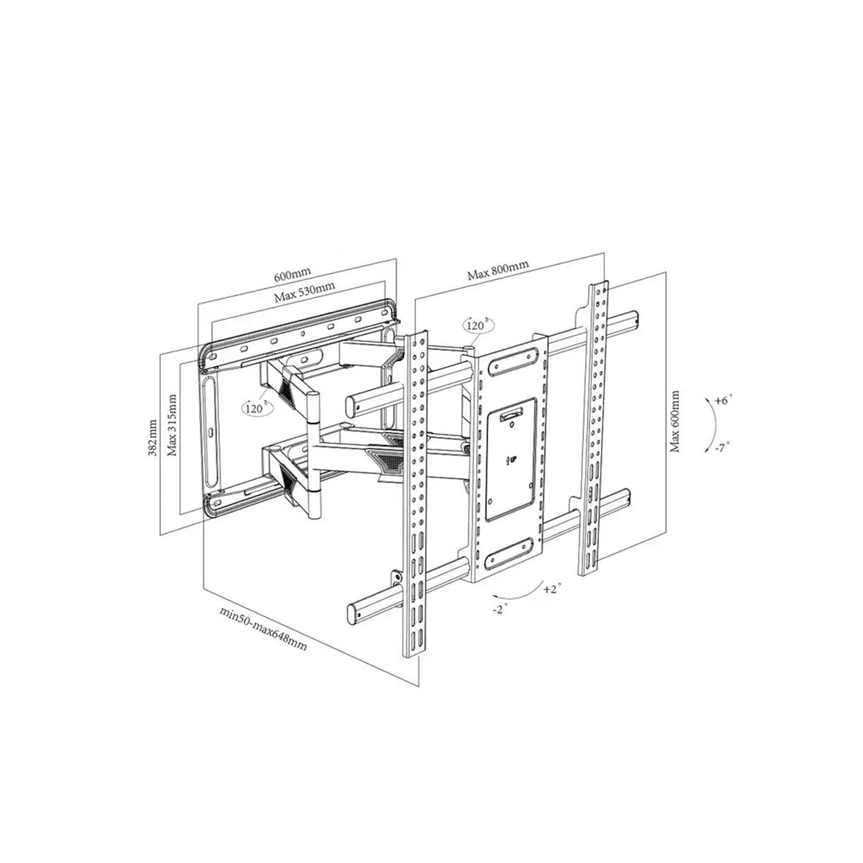 Tono LPC 04 - Full Motion Push Pull TV Wall Mount (For 37 Inches - 100 Inches)