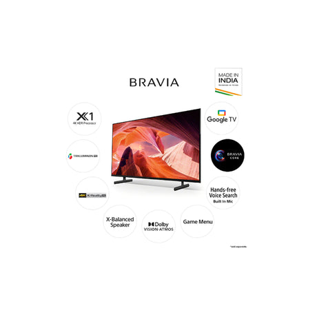 Sony KD-43X80L Bravia -  43 Inches (108 Cm) 4K Ultra HD Smart LED Google TV (Black)