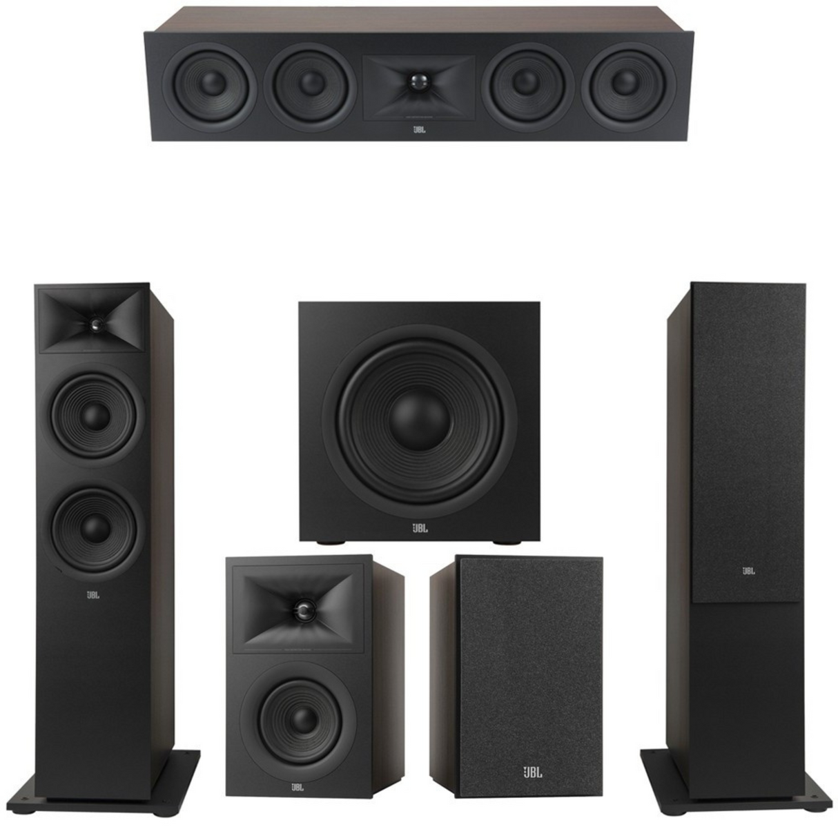JBL Stage 280F Series 5.1 Channel- 5.1 Speaker Bundle Package (Includes Stage 280F, 245C, 250B, 220P)