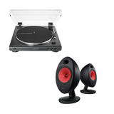 KEF EGG Duo wireless music system Powered Speakers + Audio Technica AT-LP60X - Fully Automatic Belt-Drive Turntable (Black) (Audiophile Enthusiasts Bundle Pack)