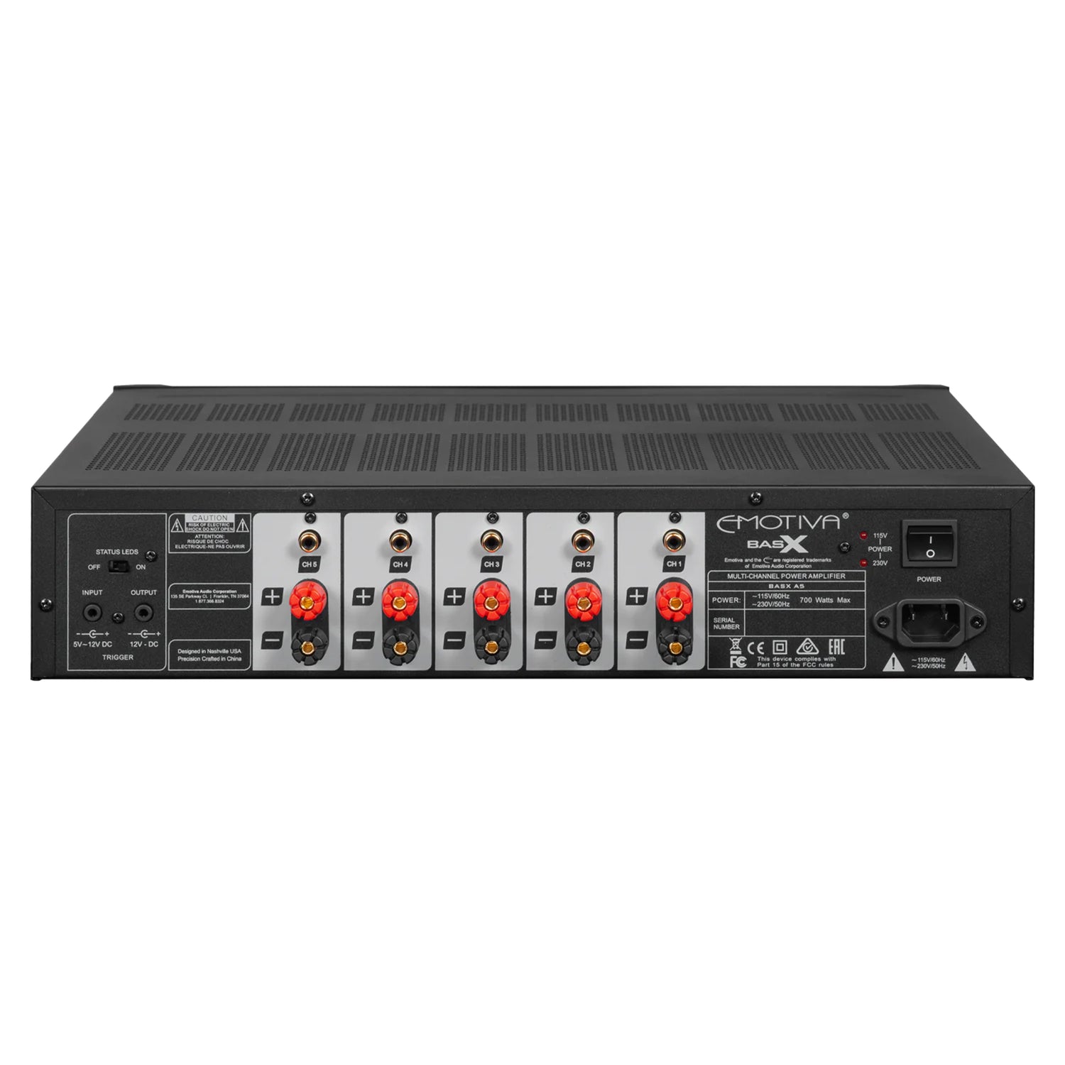 Emotiva BasX A5 Channel Stereo Power Amplifier – AV Shack