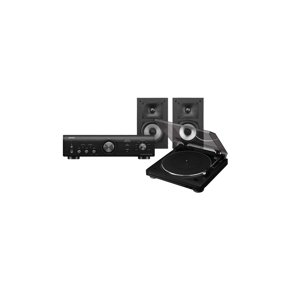 Denon PMA-600NE Integrated Stereo Amplifier + Denon DP-29F Turntable + Polk Audio Monitor XT15 Bookshelf Speaker (Stereo Bundle Package)