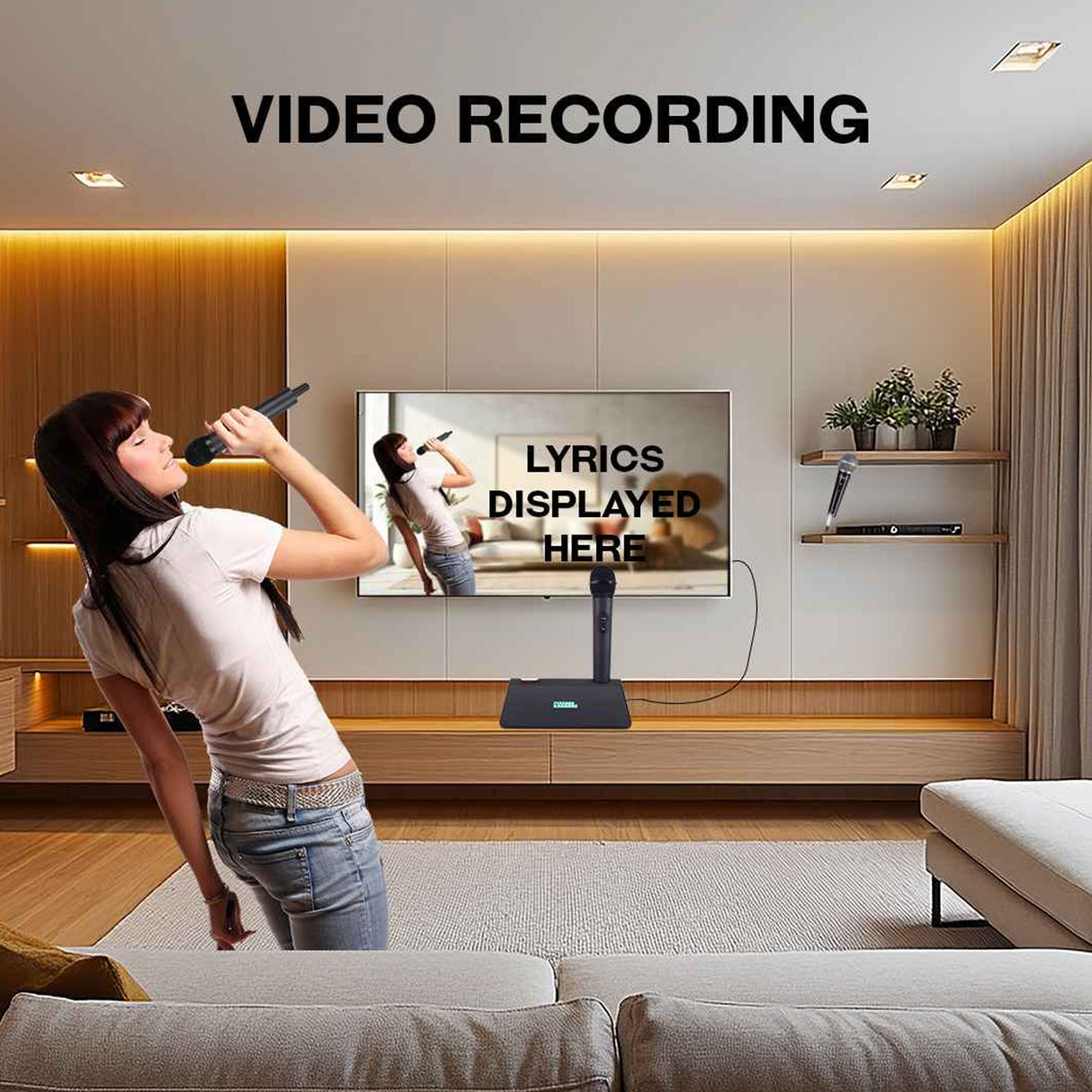 PERSANG Symphony Cordless Karaoke Systems - 4200+ Android TV Smart Karoake in 6 Different Languages with Real-Time Scoring | Recording Function