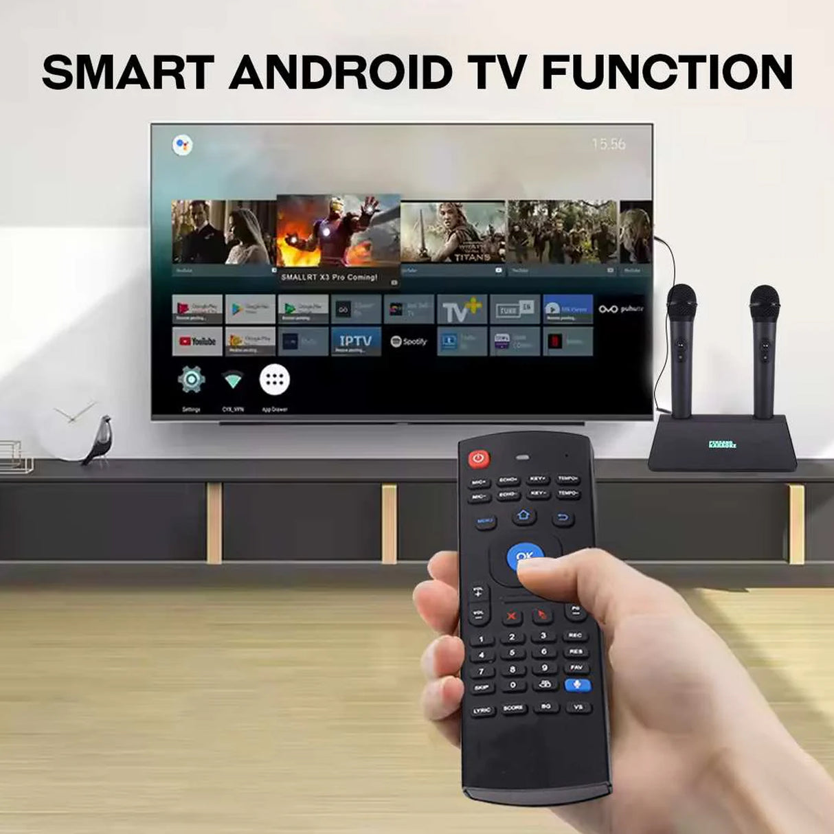 PERSANG Symphony Cordless Karaoke Systems - 4200+ Android TV Smart Karoake in 6 Different Languages with Real-Time Scoring | Recording Function