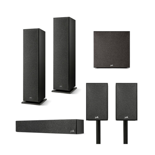 Polk Monitor XT70 - 5.1 Speaker Bundle Package (Black)