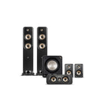 Polk Audio Elite Signature ES 55 Floor Standing + ES30 Center + ES15 Surrounds + Polk Audio HTS-12 Subwoofer (5.1 Speaker Package Bundle)