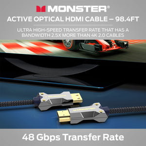 Monster M-Series 3000 (VMM20013) Ultra High Speed Active Optical HDMI Cable - 8K, 48Gbps (30 Meter)