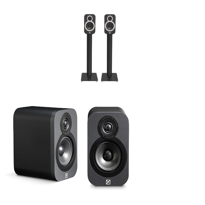 Q Acoustics 3010i Bookshelfs 3000FSi Speaker Stands (Pair) Bundle Pack