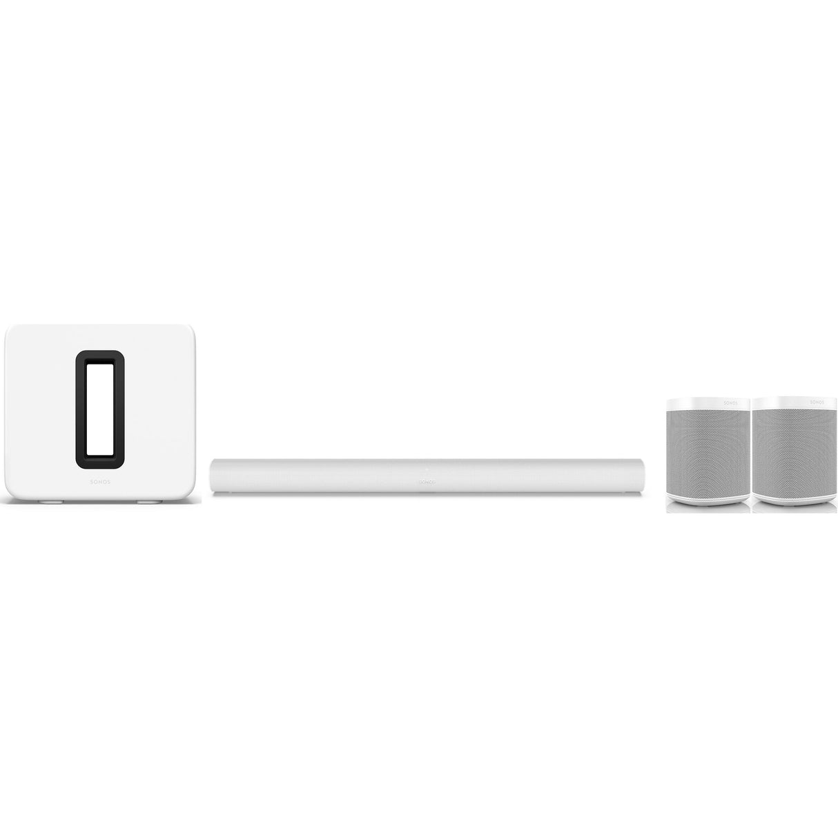 Sonos Arc 5.1 Wireless Home Theater Bundle - Sonos Arc + Gen-3 Sub + Sonos One SL (White)