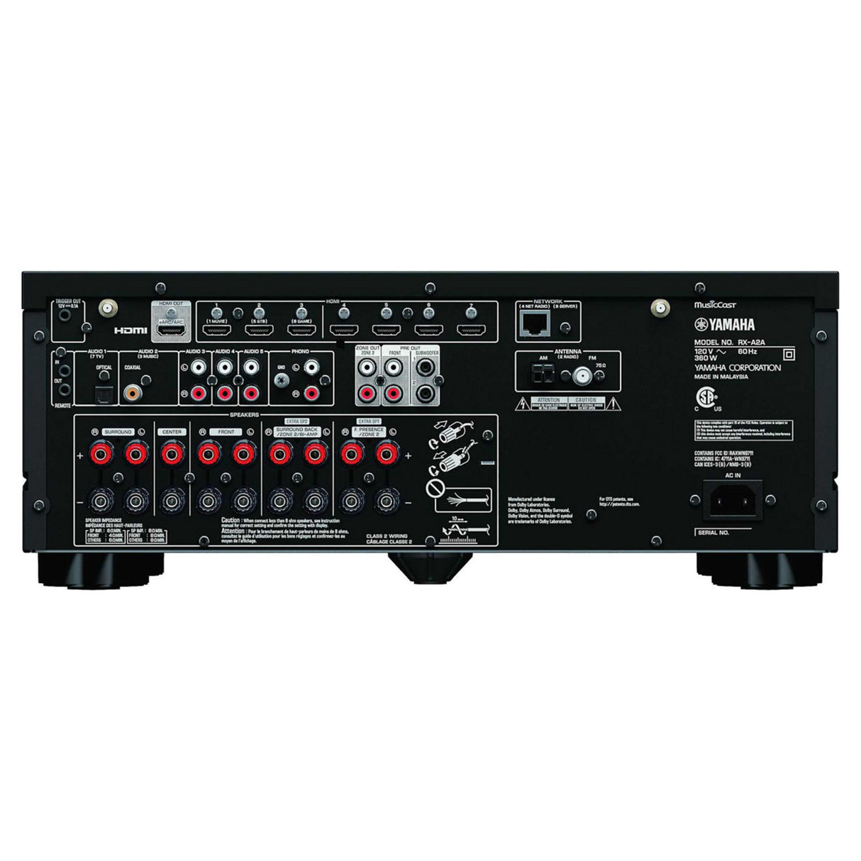 Yamaha RX-A2A 7.2-channel Dolby Atmos AV Receiver with 8K
