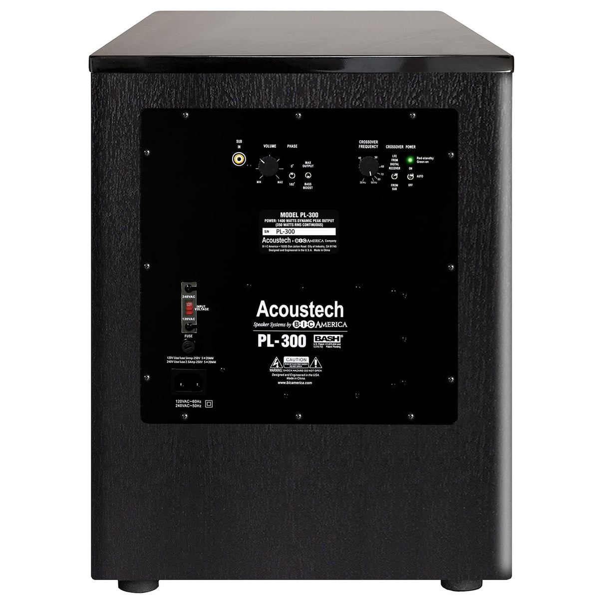 BIC America Acoustech  PL-300 – 1400W 12” Powered Subwoofer