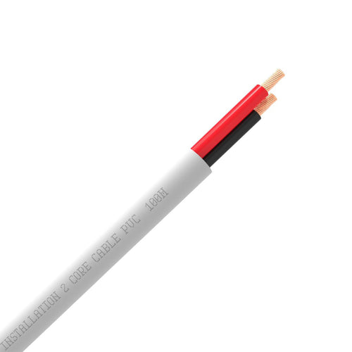 QED QX16/2 -2 Core Speaker Cable (White Colour Jacket)- 100 Meters Spool