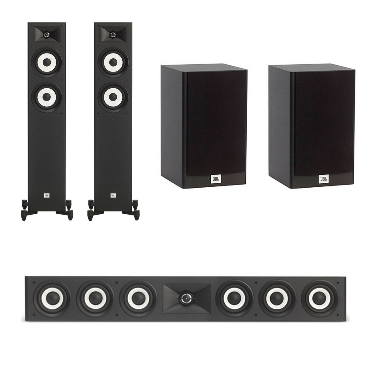 JBL Stage A170 Floor Standing Speakers + A135C Centre Channel + A130 Bookshelf Speaker Package- 5.0 Bundle Package