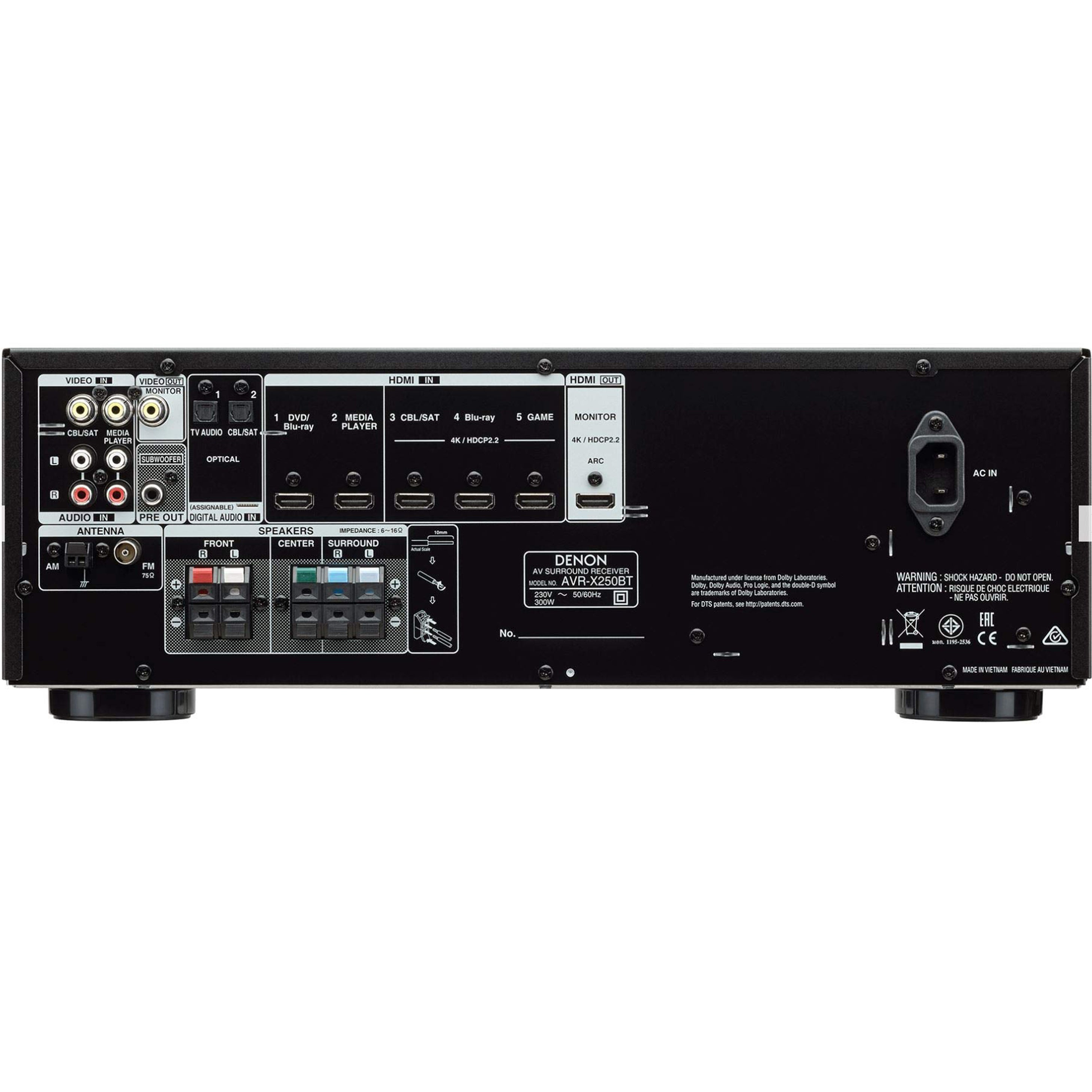 Denon AVR-X250BT 5.1 AV Receiver + MISSION M-CUBE (SE)- 5.1 Home