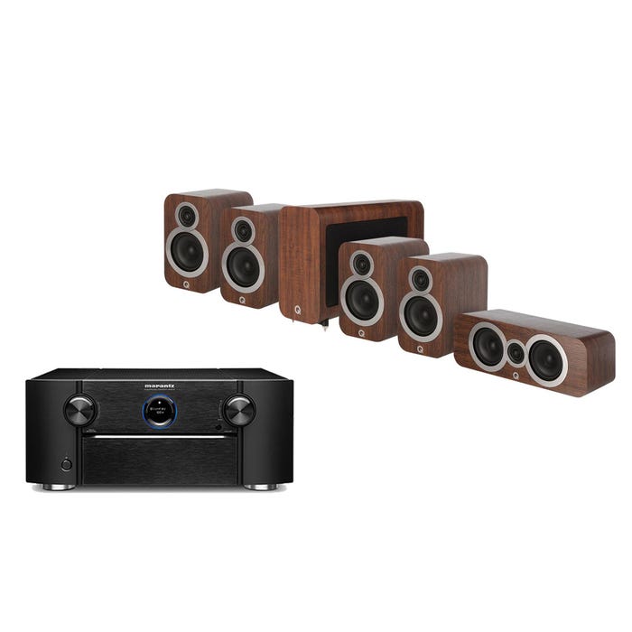 Marantz SR8015 11.2 Channel AV Receiver & Q Acoustics 3010i 5.1 (Walnut)- 5.1 Theatre Bundle Pack