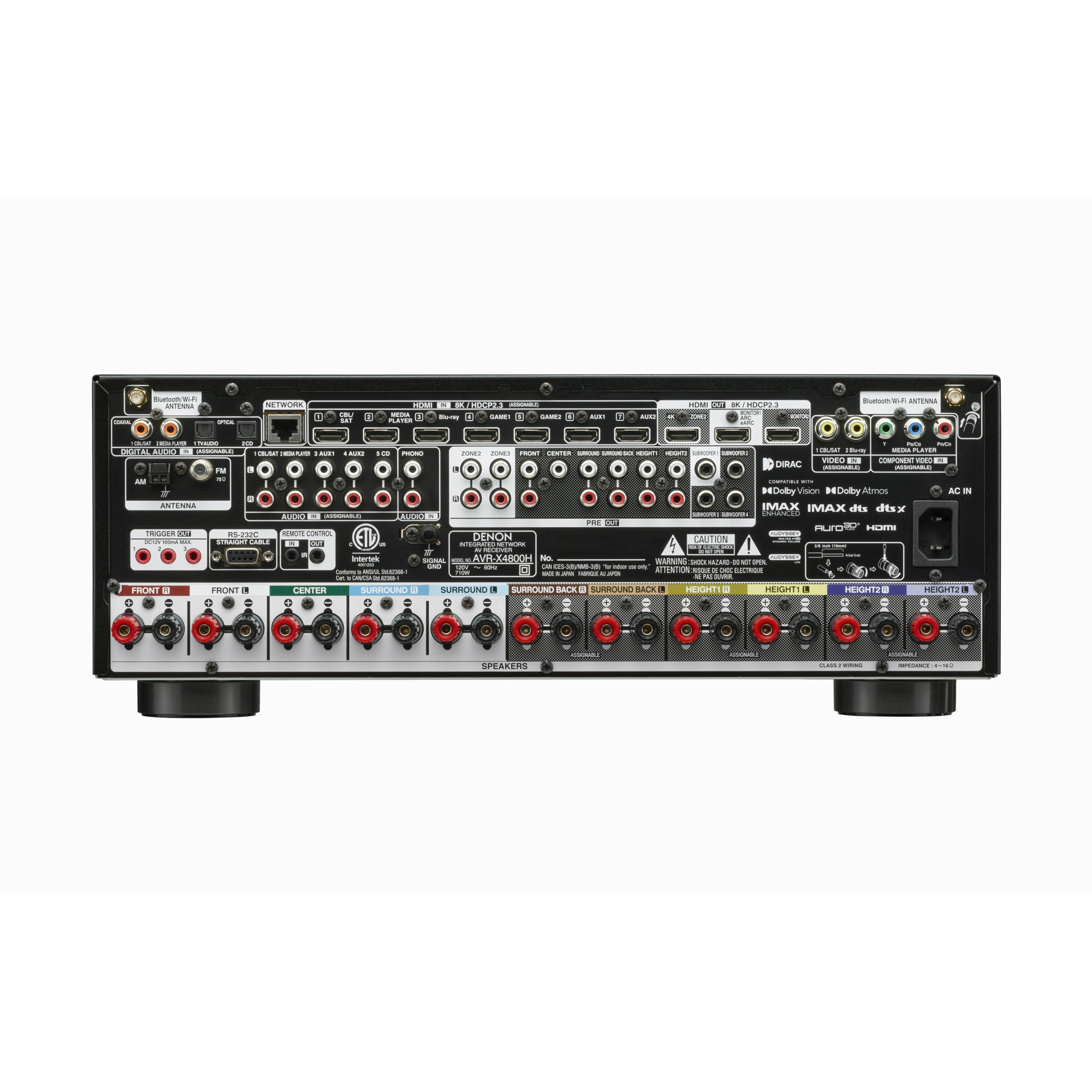 Denon AVC-X4800H - 9.4 Channel Dolby Atmos 8K & 3D Audio