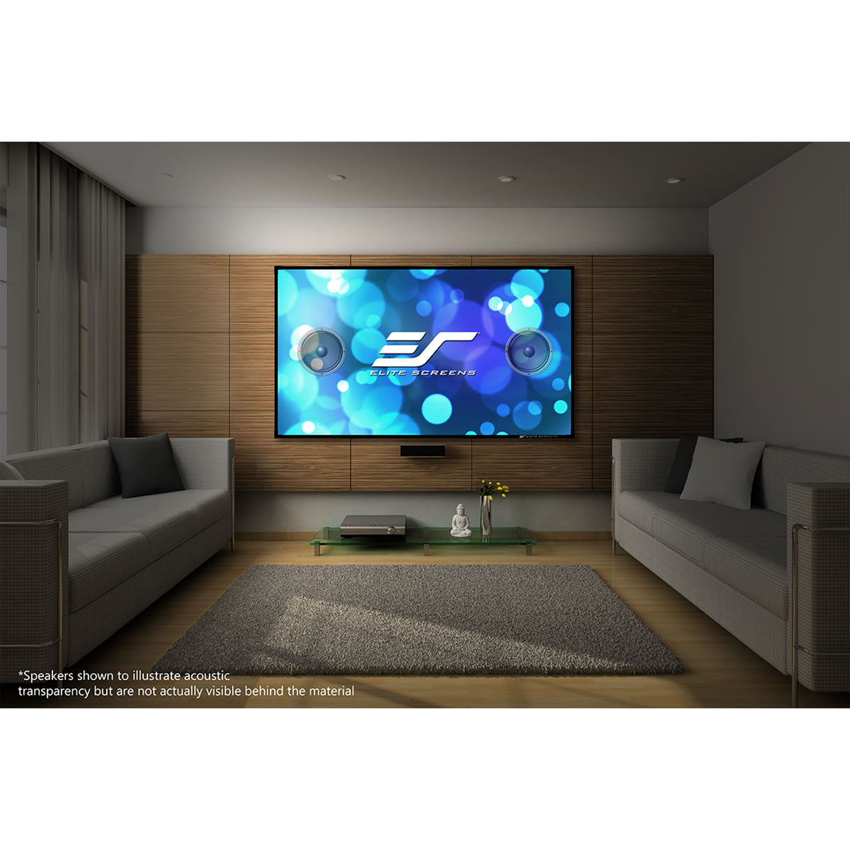Elite Screens AR92H2-A1080P4K - 92 Inches Edge Free Cine Acoustic Pro ...