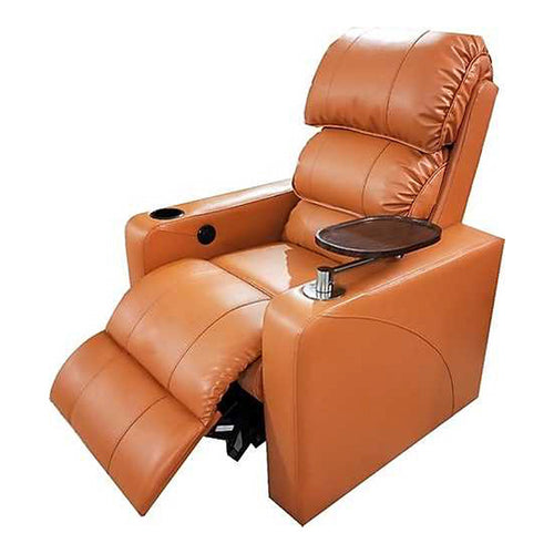 Alberto Recliner- Motorised with Leatherette Finish (Brown)