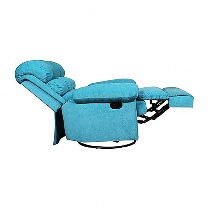 Harper Fabric Manual Recliner Sofa 1 Seater - (Aqua Blue)