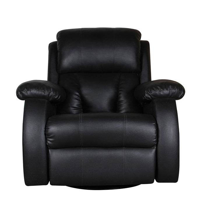 Imperial Black Recliner- Motorised with Leatherette Finish (Black)