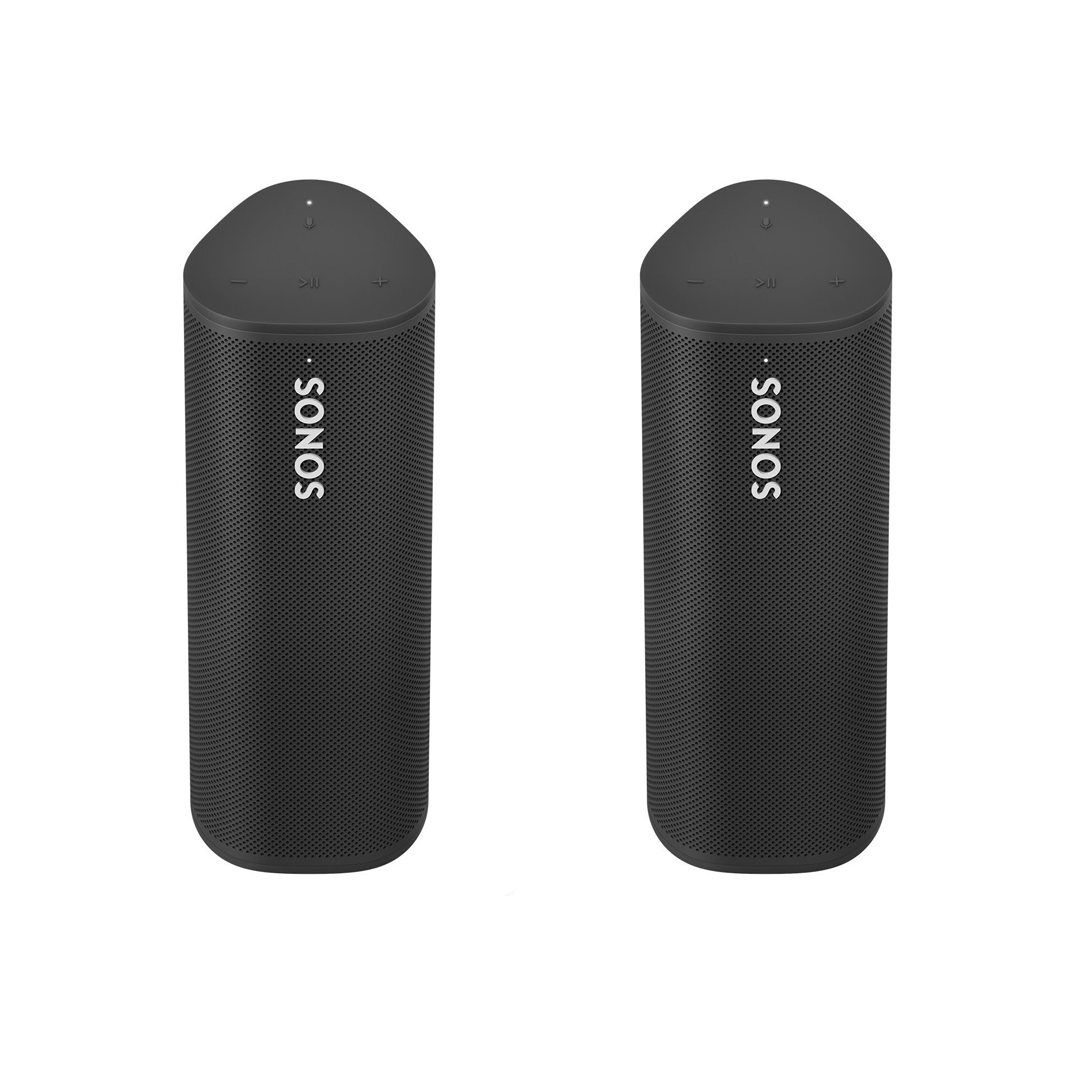 SONOS Roam Portable Wireless Speaker with Amazon Alexa (Set of 2 Bundle Pack)(Black)
