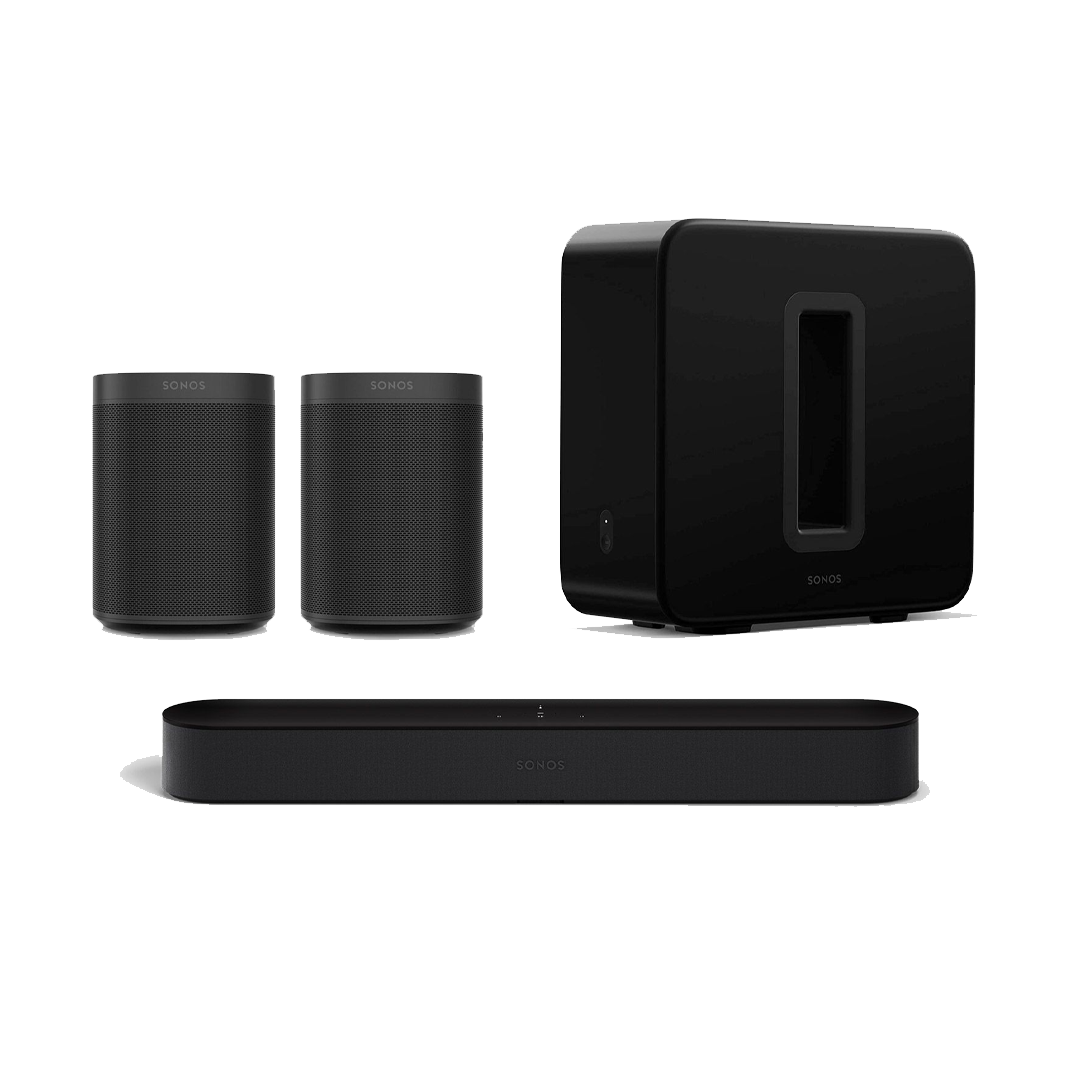 Sonos Beam Gen2 5.1 Wireless Home Theatre Bundle - Beam Gen 2 + One Gen 2 + Sub (Black)