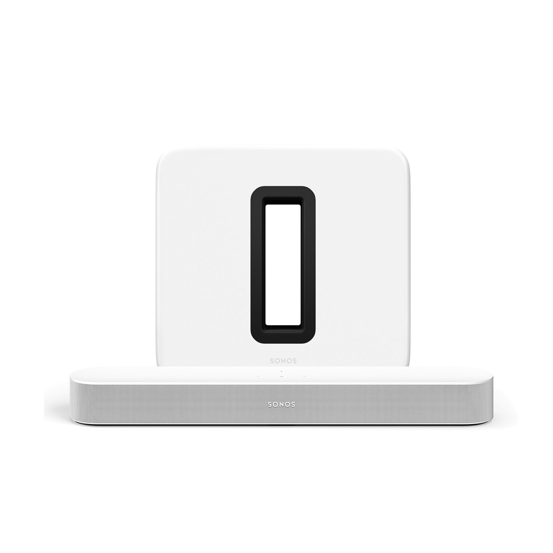 Sonos Beam Gen2 2.1 Wireless Home Theatre Bundle - Beam Gen 2 + Sub (White)