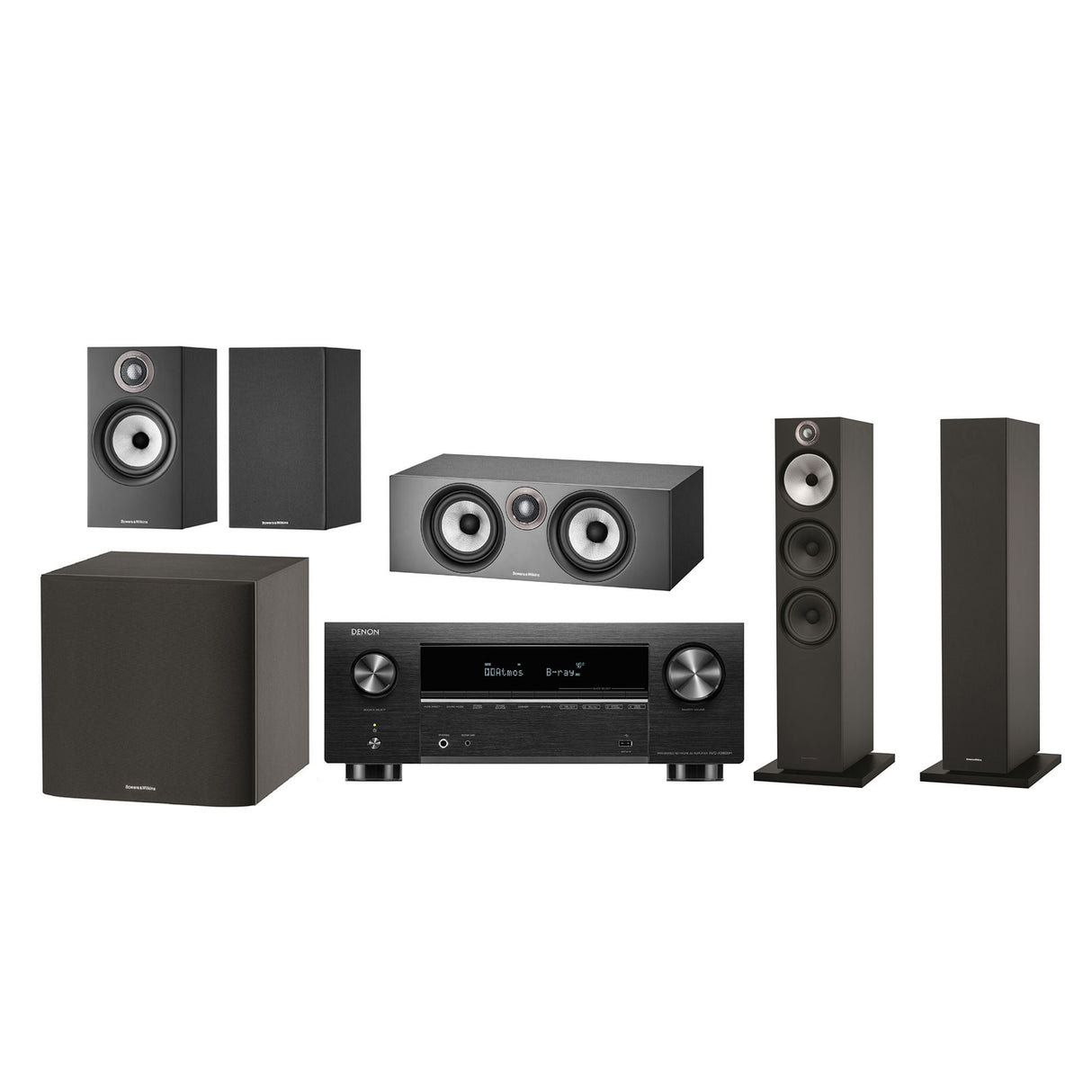 Denon AVC-X3800H 9.2 Channel AV Receiver + Bowers & Wilkins 603 S2, 607 S2 & HTM6 S2 Anniversary Edition with ASW610 5.1 Speaker Package (Home Theatre Bundle Package)