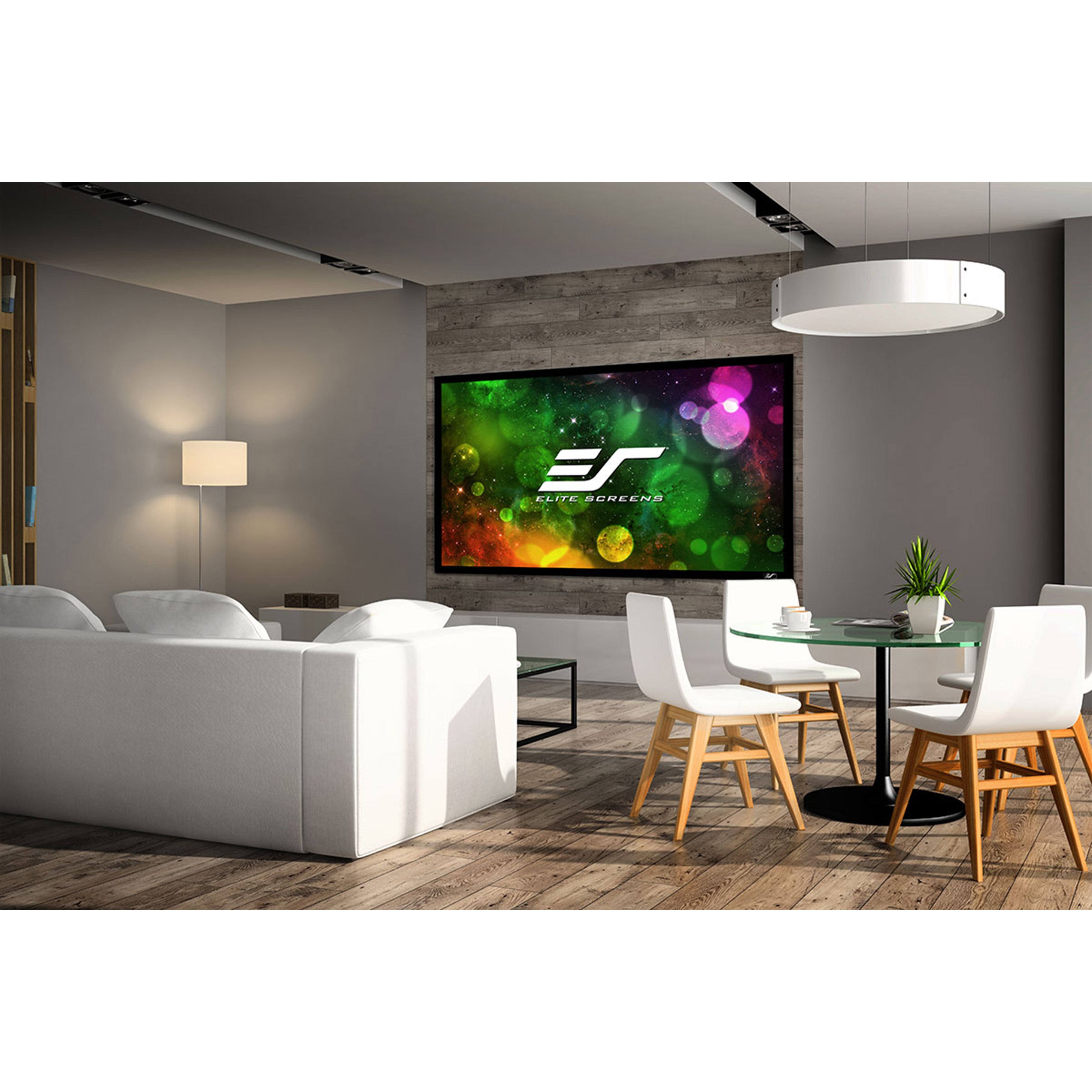 Elite Screens SB100WH2 - 100 Inches Sable Frame B2 Series 3D 4K/8K UHD