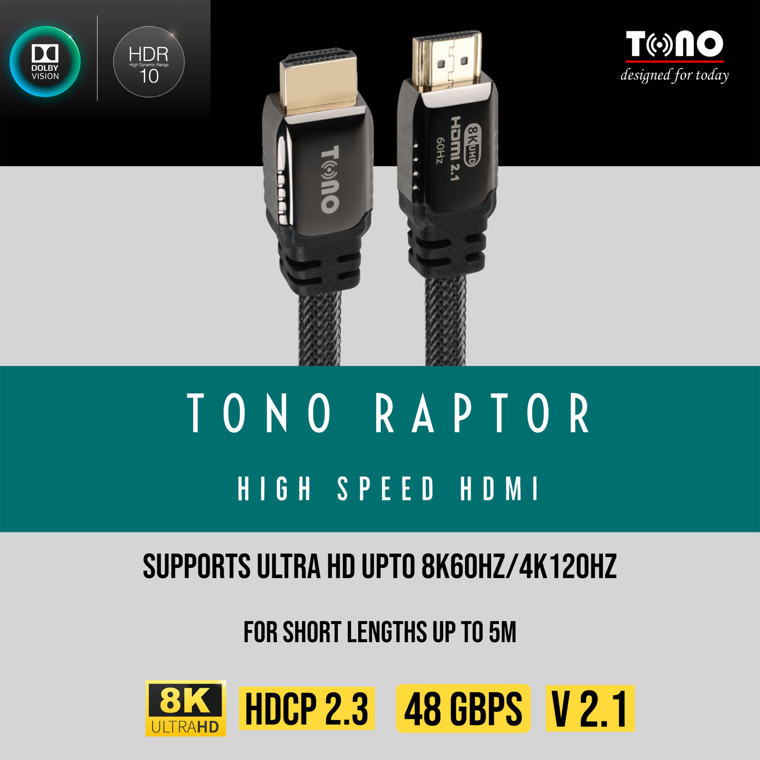 Tono Raptor 2 8K HDMI 2 Meter AV Shack