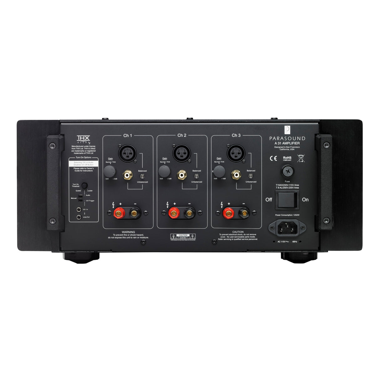 Parasound Halo A31- 3 Channel Power Amplifier (Black)