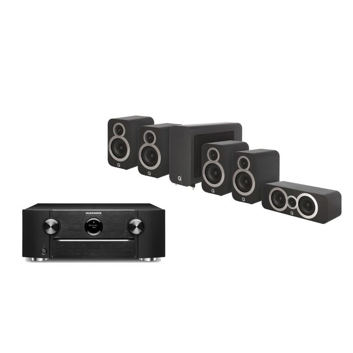 Marantz SR6015 9.2 Channel AV Receiver & Q Acoustics Q3010i (X2), 3060S & Q3090Ci (Black)- 5.1 Theatre Bundle Pack