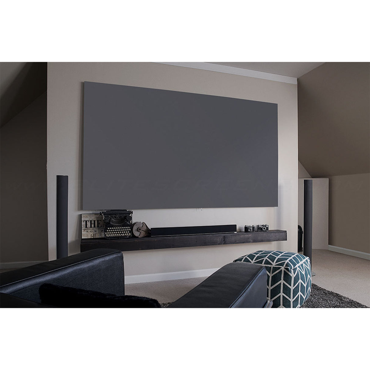 Elite Screens ER92DHD3 - 92 Inches Sable Frame Cine Grey 3D Ambient Light Rejection 4K/8K UHD Fixed Frame Home Theatre Projection Screen  - (16:9)